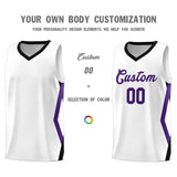 Custom White Side Rhombus Graffiti Pattern Sets Basketball Jersey