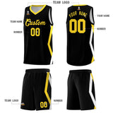 Custom Black Side Rhombus Graffiti Pattern Sets Basketball Jersey