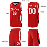 Custom Red Side Rhombus Graffiti Pattern Sets Basketball Jersey