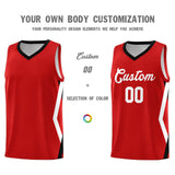 Custom Red Side Rhombus Graffiti Pattern Sets Basketball Jersey