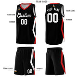 Custom Black Side Rhombus Graffiti Pattern Sets Basketball Jersey