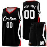 Custom Black Side Rhombus Graffiti Pattern Sets Basketball Jersey