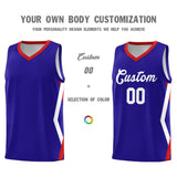 Custom Royal Side Rhombus Graffiti Pattern Sets Basketball Jersey