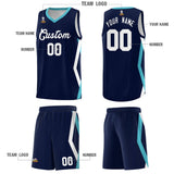 Custom Navy Side Rhombus Graffiti Pattern Sets Basketball Jersey
