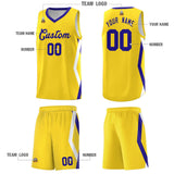 Custom Gold Side Rhombus Graffiti Pattern Sets Basketball Jersey