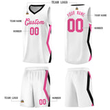 Custom White Side Rhombus Graffiti Pattern Sets Basketball Jersey