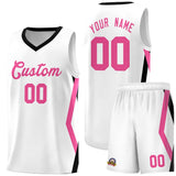Custom White Side Rhombus Graffiti Pattern Sets Basketball Jersey