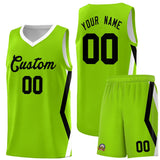 Custom Neon Green Side Rhombus Graffiti Pattern Sets Basketball Jersey