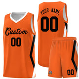 Custom Orange Side Rhombus Graffiti Pattern Sets Basketball Jersey