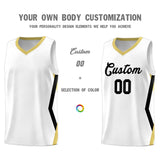 Custom White Side Rhombus Graffiti Pattern Sets Basketball Jersey
