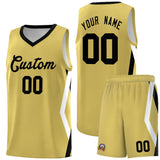 Custom Old Gold Side Rhombus Graffiti Pattern Sets Basketball Jersey