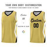 Custom Old Gold Side Rhombus Graffiti Pattern Sets Basketball Jersey