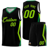 Custom Black Side Rhombus Graffiti Pattern Sets Basketball Jersey