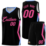 Custom Black Side Rhombus Graffiti Pattern Sets Basketball Jersey