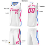 Custom White Side Rhombus Graffiti Pattern Sets Basketball Jersey