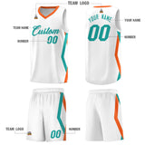 Custom White Side Rhombus Graffiti Pattern Sets Basketball Jersey