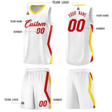 Custom White Side Rhombus Graffiti Pattern Sets Basketball Jersey