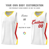 Custom White Side Rhombus Graffiti Pattern Sets Basketball Jersey