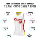 Custom White Side Rhombus Graffiti Pattern Sets Basketball Jersey