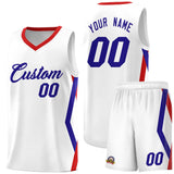 Custom White Side Rhombus Graffiti Pattern Sets Basketball Jersey