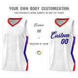 Custom White Side Rhombus Graffiti Pattern Sets Basketball Jersey