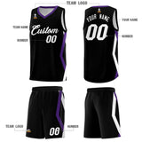 Custom Black Side Rhombus Graffiti Pattern Sets Basketball Jersey