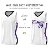 Custom White Side Rhombus Graffiti Pattern Sets Basketball Jersey
