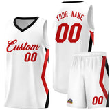 Custom White Side Rhombus Graffiti Pattern Sets Basketball Jersey