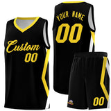 Custom Black Side Rhombus Graffiti Pattern Sets Basketball Jersey