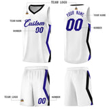 Custom White Side Rhombus Graffiti Pattern Sets Basketball Jersey