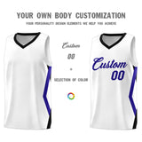 Custom White Side Rhombus Graffiti Pattern Sets Basketball Jersey
