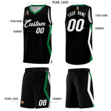 Custom Black Side Rhombus Graffiti Pattern Sets Basketball Jersey