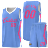 Custom Light Blue Side Rhombus Graffiti Pattern Sets Basketball Jersey