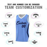 Custom Light Blue Side Rhombus Graffiti Pattern Sets Basketball Jersey