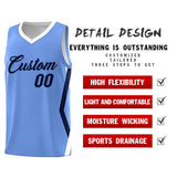 Custom Light Blue Side Rhombus Graffiti Pattern Sets Basketball Jersey