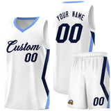 Custom White Side Rhombus Graffiti Pattern Sets Basketball Jersey