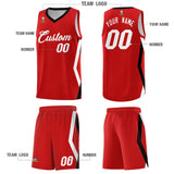 Custom Red Side Rhombus Graffiti Pattern Sets Basketball Jersey
