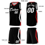 Custom Black Side Rhombus Graffiti Pattern Sets Basketball Jersey