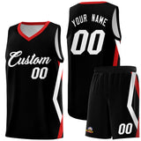 Custom Black Side Rhombus Graffiti Pattern Sets Basketball Jersey