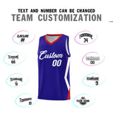 Custom Royal Side Rhombus Graffiti Pattern Sets Basketball Jersey