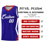 Custom Royal Side Rhombus Graffiti Pattern Sets Basketball Jersey