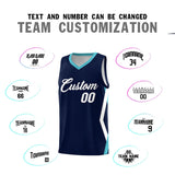 Custom Navy Side Rhombus Graffiti Pattern Sets Basketball Jersey