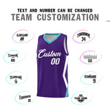 Custom Purple Side Rhombus Graffiti Pattern Sets Basketball Jersey