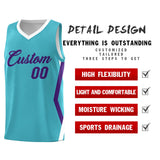 Custom Sky Blue Side Rhombus Graffiti Pattern Sets Basketball Jersey