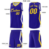 Custom Royal Side Rhombus Graffiti Pattern Sets Basketball Jersey