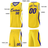 Custom Gold Side Rhombus Graffiti Pattern Sets Basketball Jersey