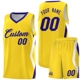 Custom Gold Side Rhombus Graffiti Pattern Sets Basketball Jersey