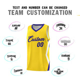 Custom Gold Side Rhombus Graffiti Pattern Sets Basketball Jersey