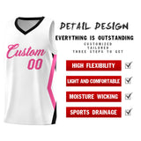Custom White Side Rhombus Graffiti Pattern Sets Basketball Jersey