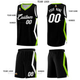 Custom Black Side Rhombus Graffiti Pattern Sets Basketball Jersey